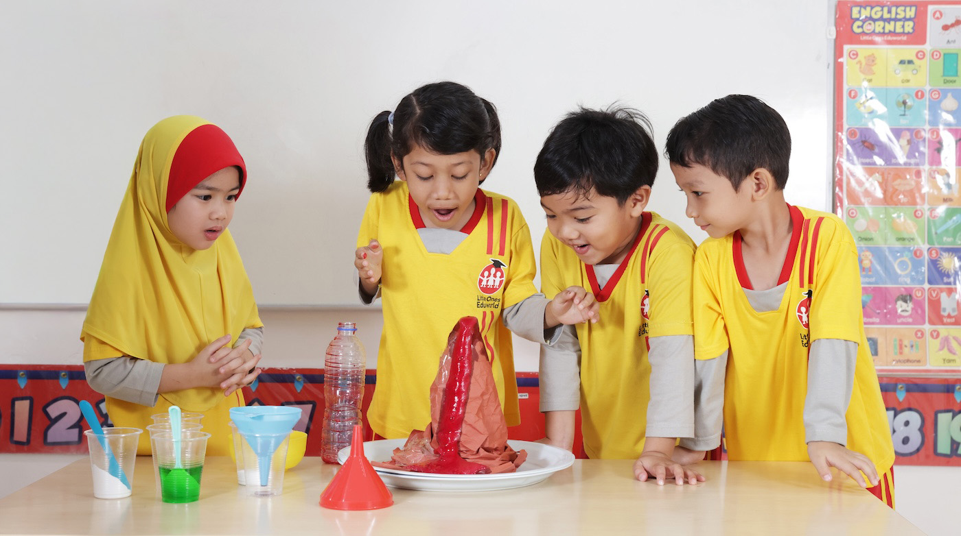 Children exploring a hands-on classroom activity