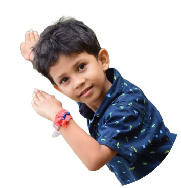 A child confidently explaining an idea